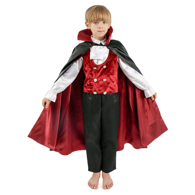 Halloween children’s costume boy ghost dress make up party stage costume luxury vampire suit