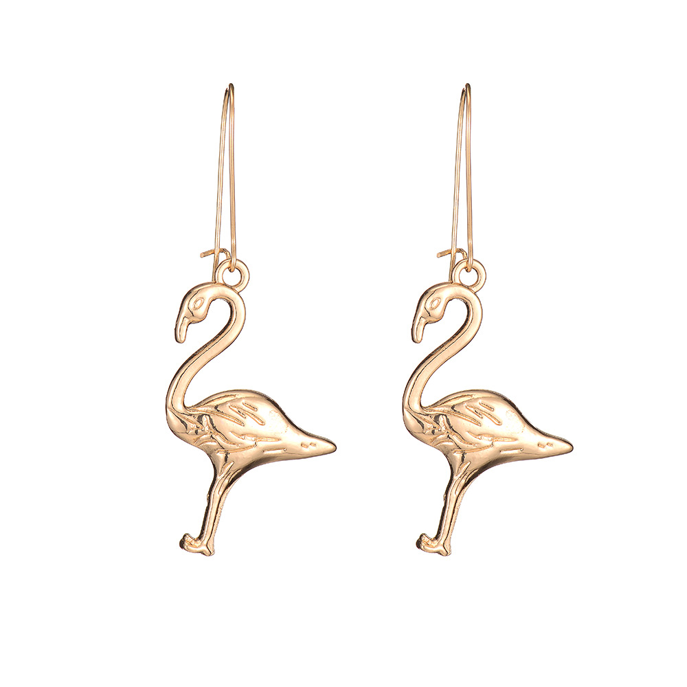 New Simple Alloy Long Red-crowned Crane Earrings Wholesale Nihaojewelry display picture 5