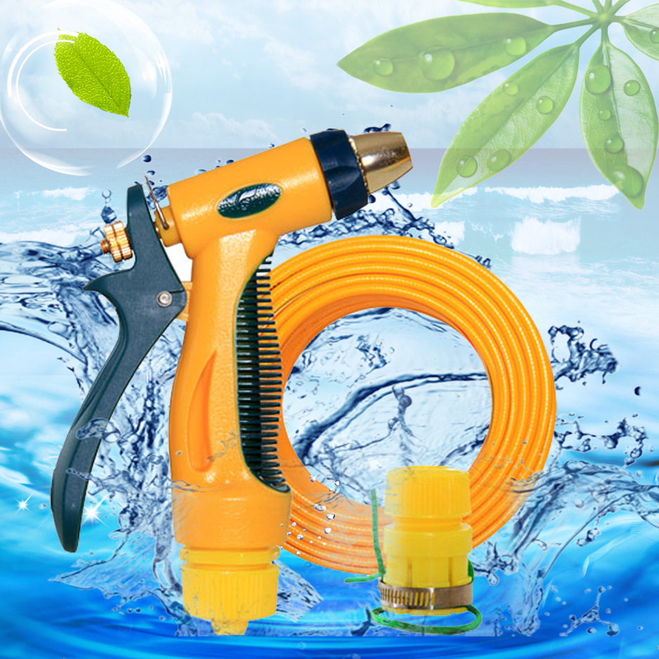High-pressure Household Car Wash Water Gun Water Pipe Hose Garden Telescopic Cleaning Flower Watering Nozzle Set