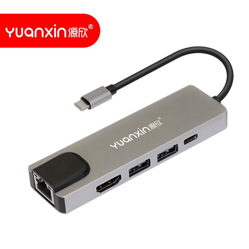 Type c to HDMI/RJ45/PD 5-in -1 docking station Gigabit docking station USB3.1 HUB hub