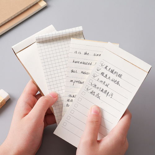 Kaba Bear 4 cowhide colored horizontal line note pads can be peeled and non-adhesive small notebooks grid message notes note pads