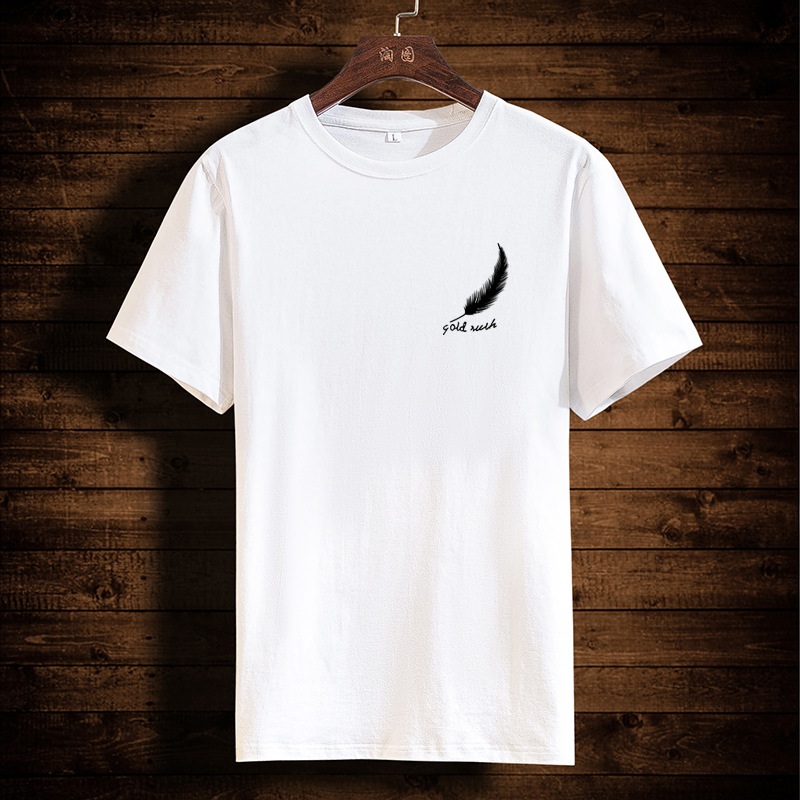 2020新款短袖男士T恤男式純棉印花圓領大碼寬松新潮服裝批發