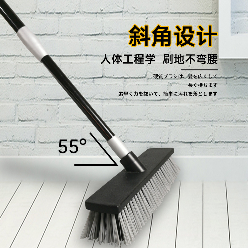 Bathroom long handle brush bristle floor brush retractable floor brush bathroom cleaning brush outdoor balcony brush