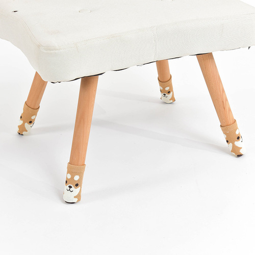 Table leg cover knitted door handle protective cover non-slip cartoon wool wear-resistant dining table chair leg home protective pad