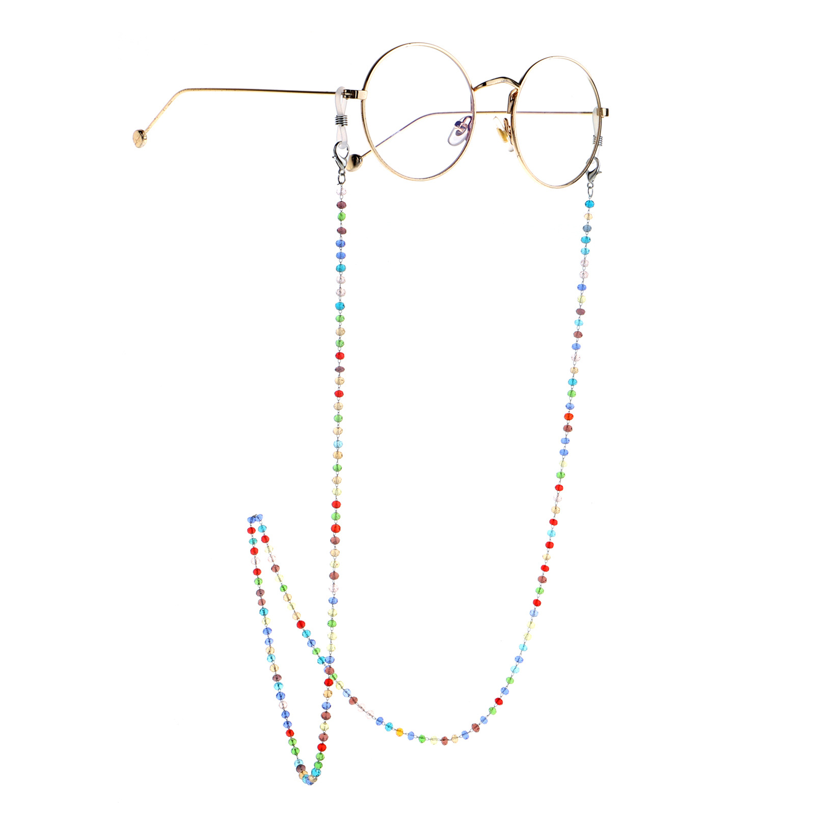 Colorful Crystal Stainless Steel Chain Sunglasses Chain Color Retention Anti-skid Hanging Chain Glasses Chain display picture 4