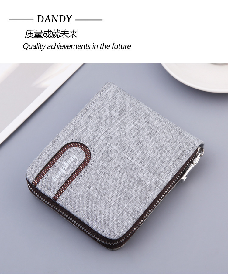 Herren Geldbörse Korean Canvas Dollar Tasche Geldbörse Multifunktionale Reißverschluss Geldbörse Lässige Schnalle Geldbörse display picture 18