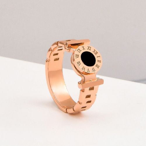 ins niche design Roman numeral ring female titanium steel Internet celebrity personalized index finger ring student simple ring
