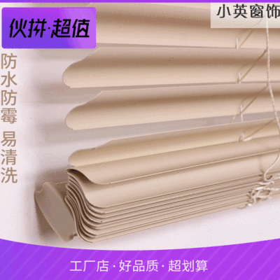 PVC Blinds 2.5 Smooth Office kitchen TOILET waterproof Rolling curtain improve air circulation Lifting Punch holes shading