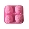 Silicone cake mold four -connect cartoon cat land rat homemade cake handmade soap rice cake steamed cake hair cake model ice grid