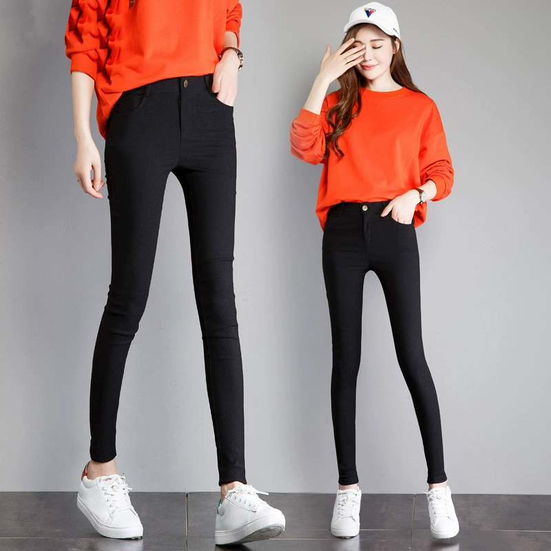 Женская верхняя одежда из девяти точек, тонкие леггинсы с высокой талией, облегающие, большие размеры, модные брюки для полных девушек, весна 2020
