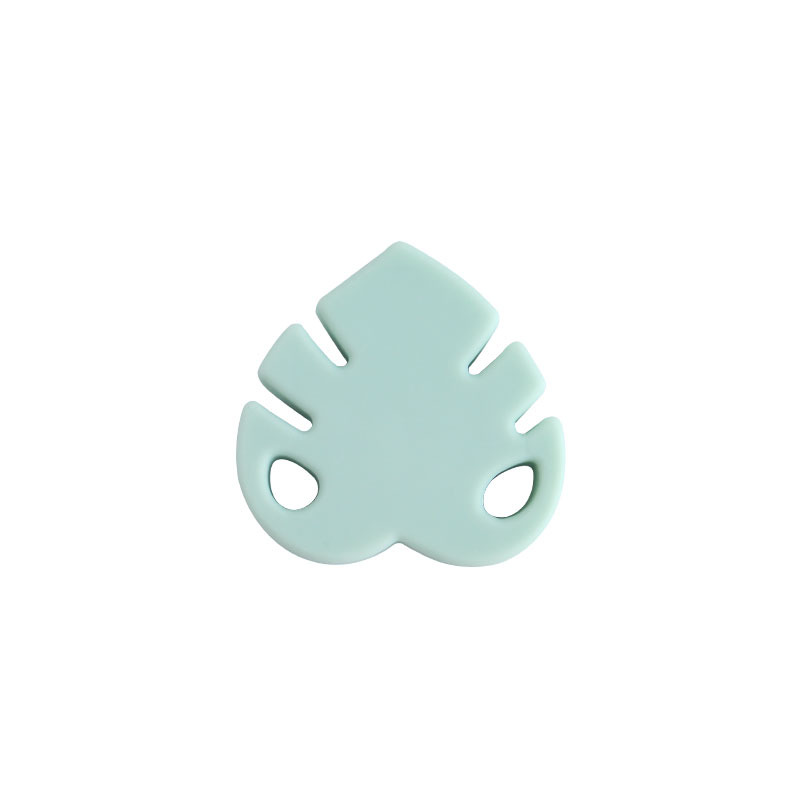 Creativo DIY bebé suministros hojas cuentas de silicona molar juguetes teether pulsera chupete cadena collar Accesorios