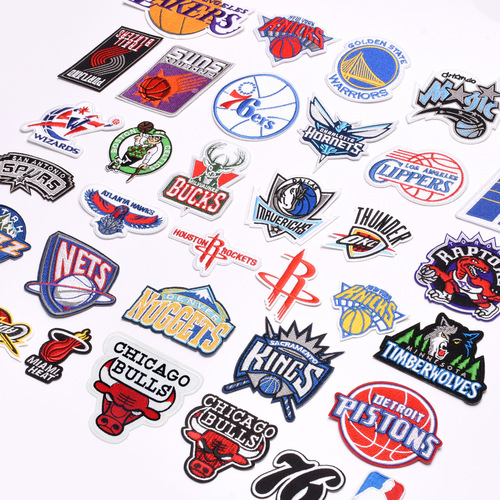 Junle Basketball Team Logo Embroidered Cloth Badge Clothing Patch Team Logo NBA Embroidered Badge Team Logo