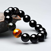 Cross -border explosion 6/8/10/12/14 % imitation agate tiger eye stone bright black natural stone men's bracelet