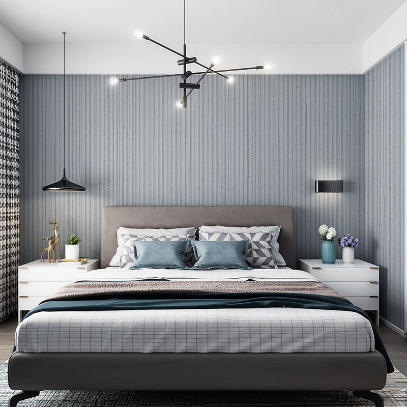 簡約現代純色素色防水洗牆紙豎條紋客廳餐廳臥室滿鋪背景壁紙家裝