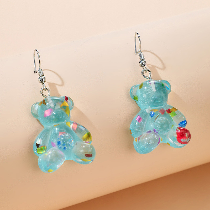Cute Transparent Bear Earrings display picture 2