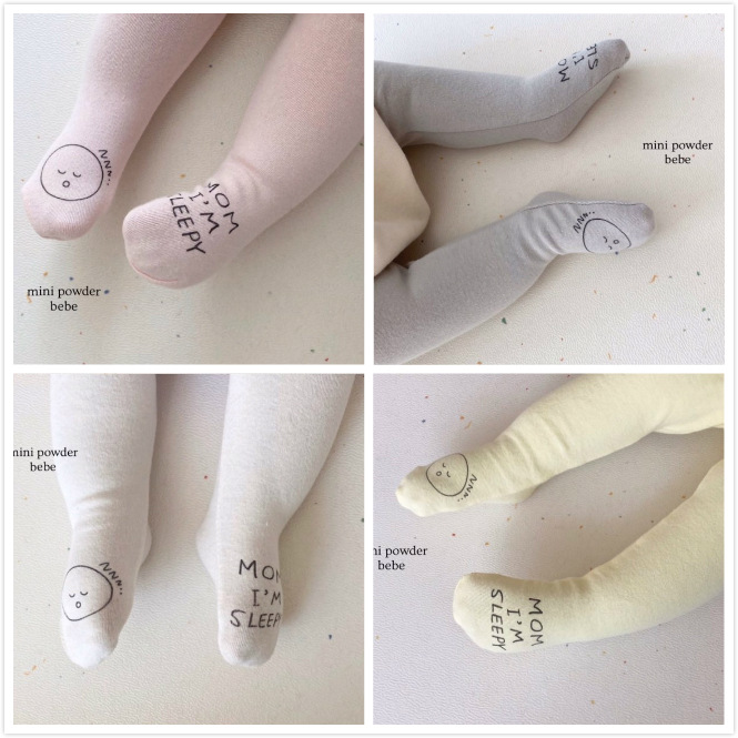 Otoño ins Corea del Sur mismo estilo bebé algodón bottoming pantimedias bebé lindo Smiley cara asimétrica pantimedias