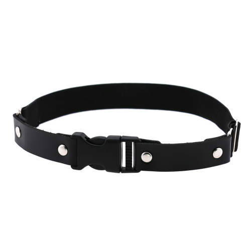 Gothic punk creative high elastic plastic buckle garter belt simple personalized PU leather adjustable thigh ring