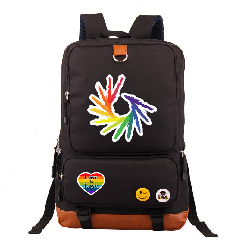 Wasserdicht 20 Zoll Brief Regenbogen Ferien Täglich Schulrucksack display picture 16