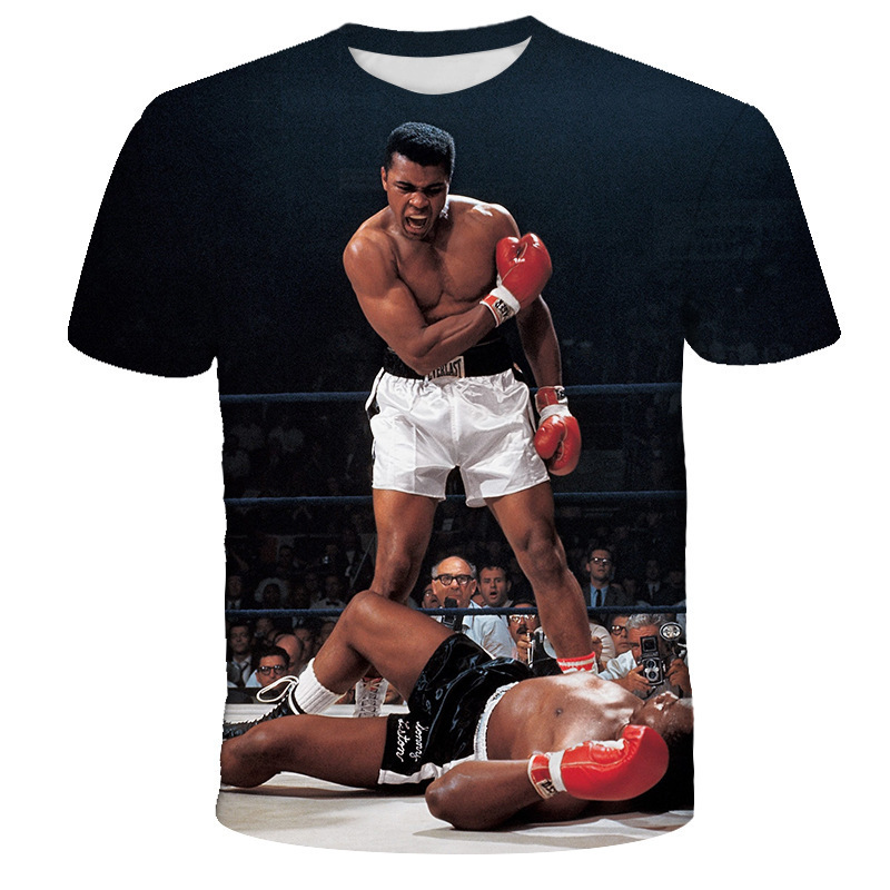 Summer cross-border Men's printing 3D boxer challenge Arena short sleeve T-shirt a generation of hair can do children's clothing