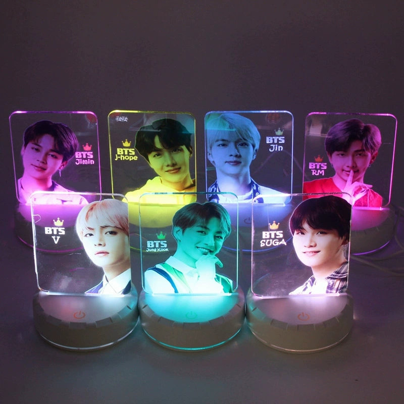 BTS вокруг Чэнчжимин Тайхэн Цветная светодиодная ак lantern фонарик фонарик Ночной фонарь 001