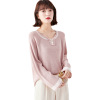 Korean round neck Pullover Sweater lazy style knitwear fashion loose flared sleeve top