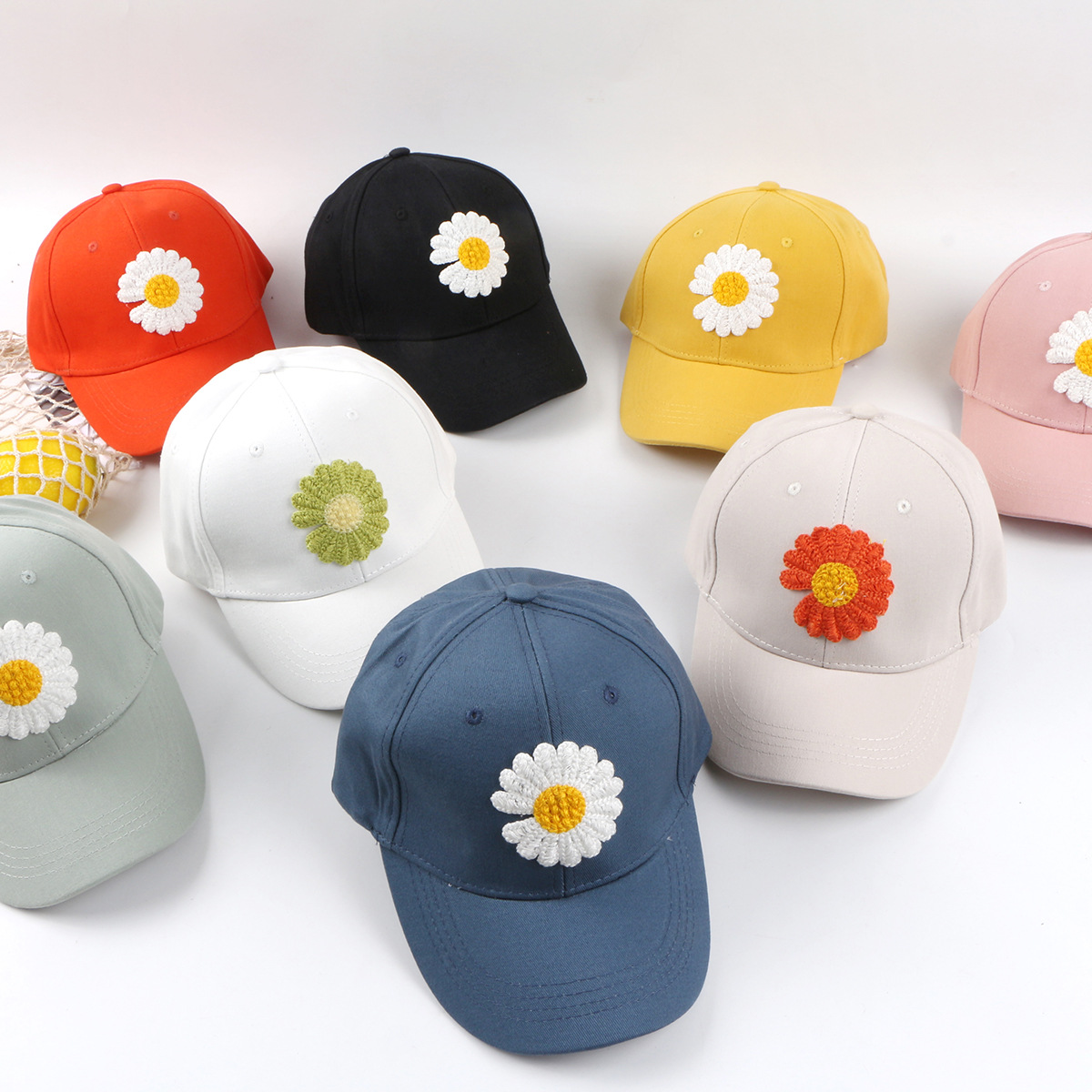 Children's Daisy Sun Flower Baseball Cap Korean Hip-hop Solid Color Cap Wholesale Nihaojewelry display picture 19