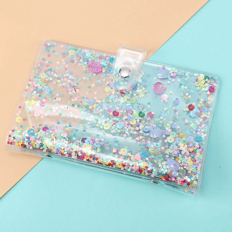 Шесть отверстий живые страницы папка A5 поток песок sequins живые страницы прозрачная обложка звезда ракушка PVC замена сердечник корпусShell
