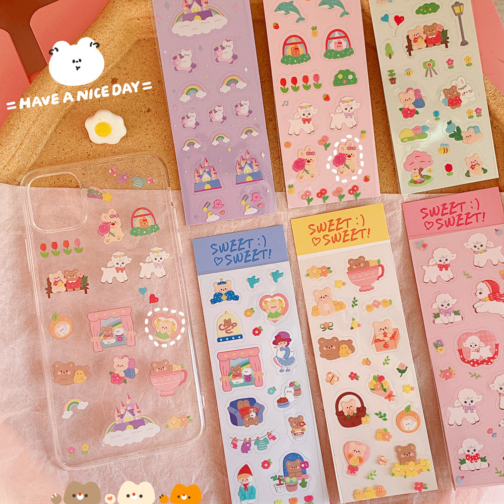 Cute Sheep Stickers Cartoon Stickers Diy Mobile Phone Decoration Stickers Diary Stickers display picture 2