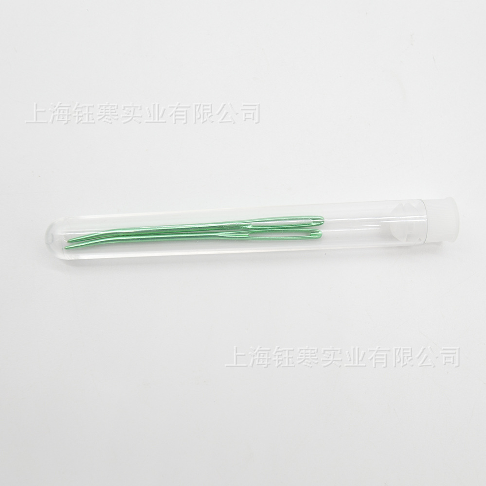 Agujas curvas de aluminio de ojo grande para tejer lana gruesa y reparación