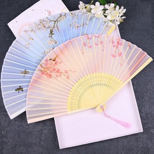 Chinese Fan Chinese Hanfu hand Fan Inch women fan dancing national folding fan portable folding small fan bamboo craft fan