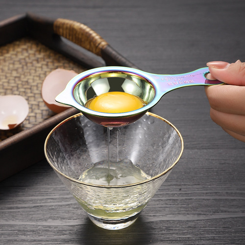 Source manufacturer titanium plated egg separator 304 stainless steel egg white separator egg yolk protein separation