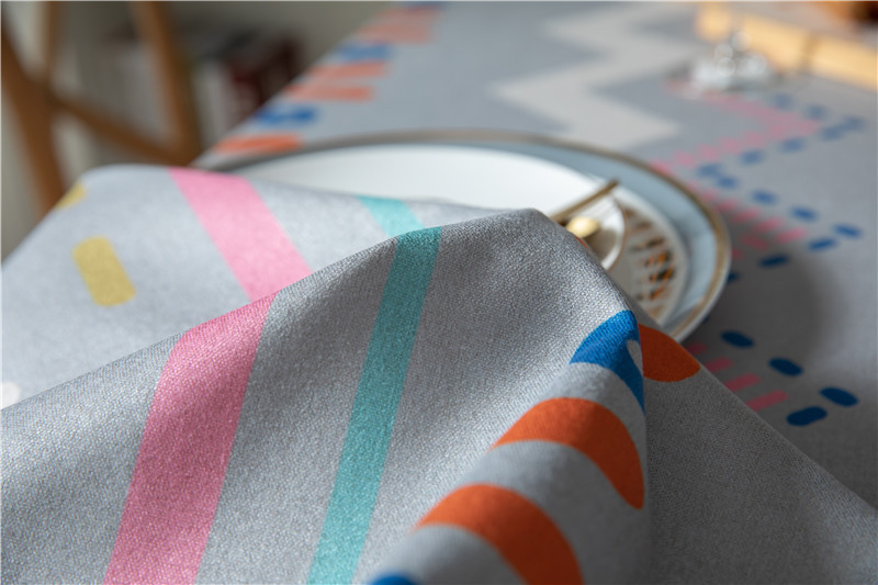 Thickened Polyester Cotton Linen Modern Simple Printed Tablecloth Rectangular Coffee Dining Table Cloth One_voghion.com