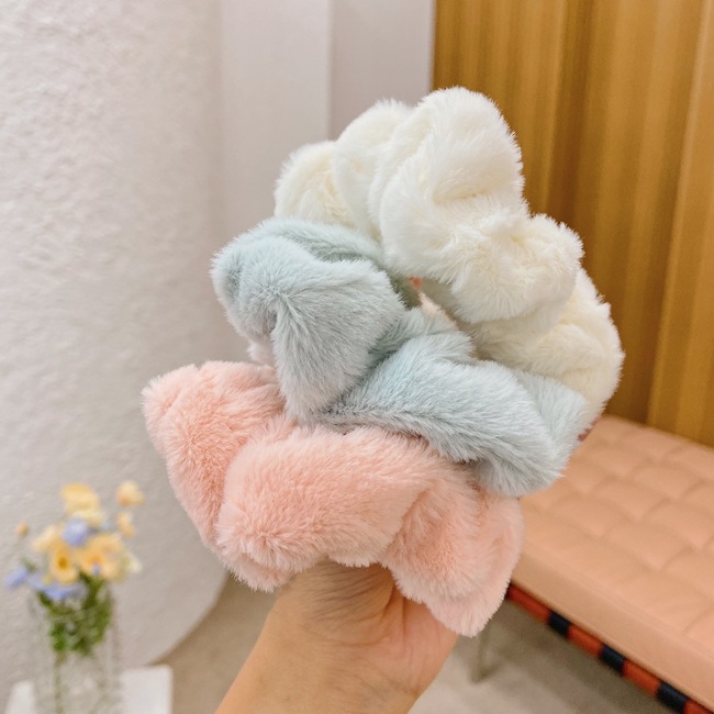New Plush Pig Large Intestine  Boutique Korean Large Hair Scrunchies Wholesale display picture 2