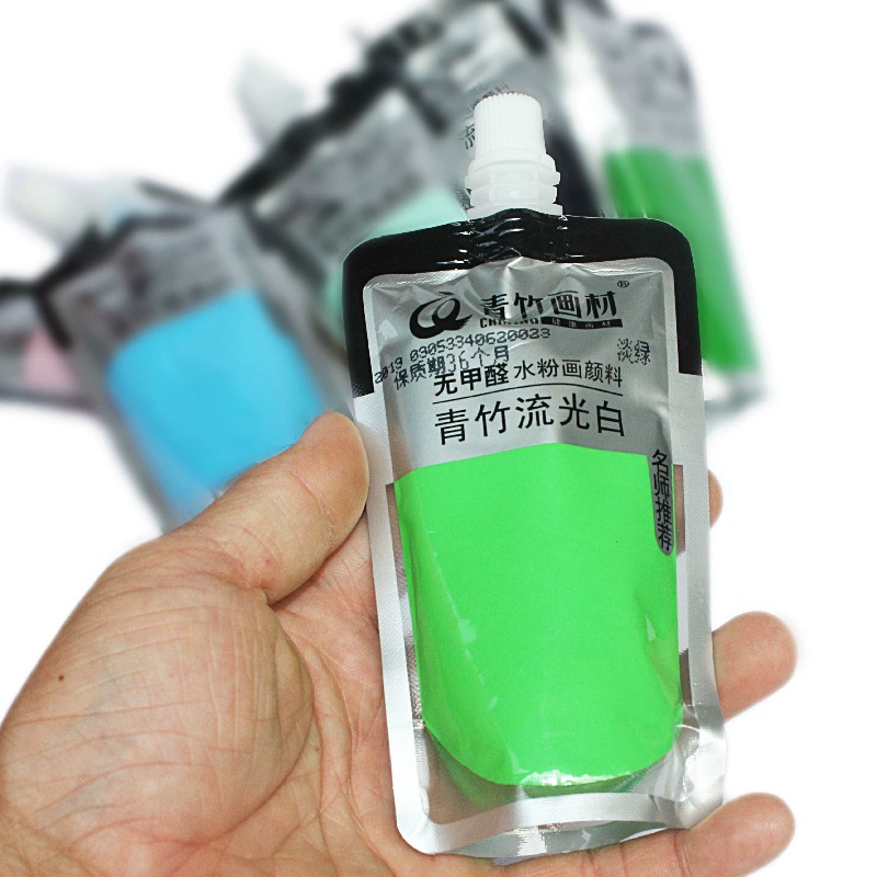 Green bamboo white pigment handheld gouache, 50 colors, 100 ml