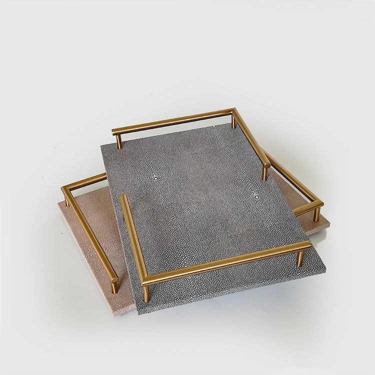 简约现代样板间茶几餐桌蒙皮装饰摆件收纳工艺托盘|ru