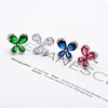 Fashionable universal zirconium, earrings, simple and elegant design, wholesale