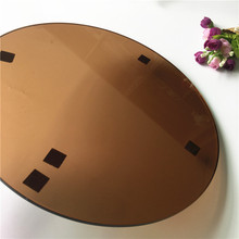 东莞源头工厂定 制 圆形金茶钢化玻璃 家具桌面玻璃 柜子柜面玻璃