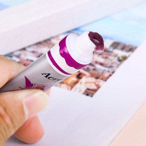 12-color acrylic paint set watercolor gouache oil paint aluminum plastic tube 12ml student painting paint set