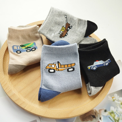 新品 2020秋款童袜 男童短袜儿童小汽车短袜棉袜卡通袜运动袜