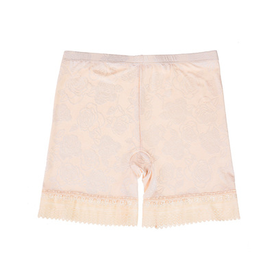 性感蕾丝平角安全裤防走光女士加大码胖mm内裤冰丝无痕保险打底裤