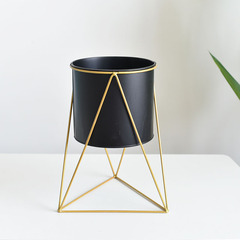 L北歐鐵藝花盆復古做舊支架創意多肉盆栽簡約陽台桌面花架