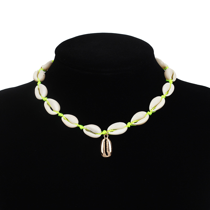 15g Weight Necklace Classification Wedding, Travel Occasion Women'S Gender Pink, Yellow, Black Color Hot Selling Fashion Temperament Candy Color Fluorescent Shell Necklace 3