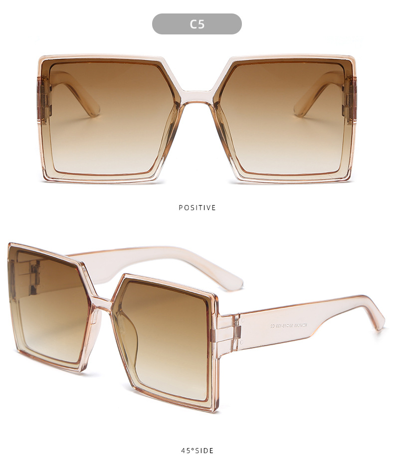 55g Weight Full Frame Glasses Structure Sunglasses Classification PC, UV400 Protection Lens Material Casual Fashion Sports PC UV400 Protection Square Full Frame Women's Sunglasses