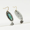 Fashionable marble retro turquoise earrings, European style, wholesale