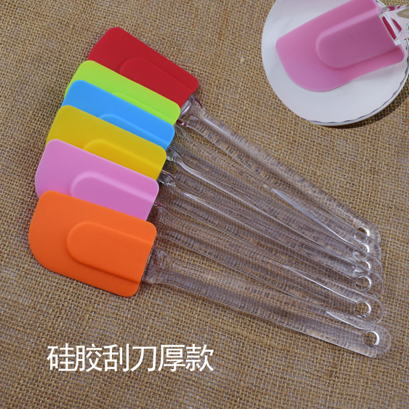 thickening transparent Handle silica gel scraper Dairy cow Oil Fruit Sauces scraper Cake Flat shovel baking tool