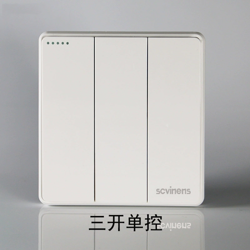 Household concealed one-open dual control five-hole socket panel wholesale 86 type single-open dual-connector wall switch