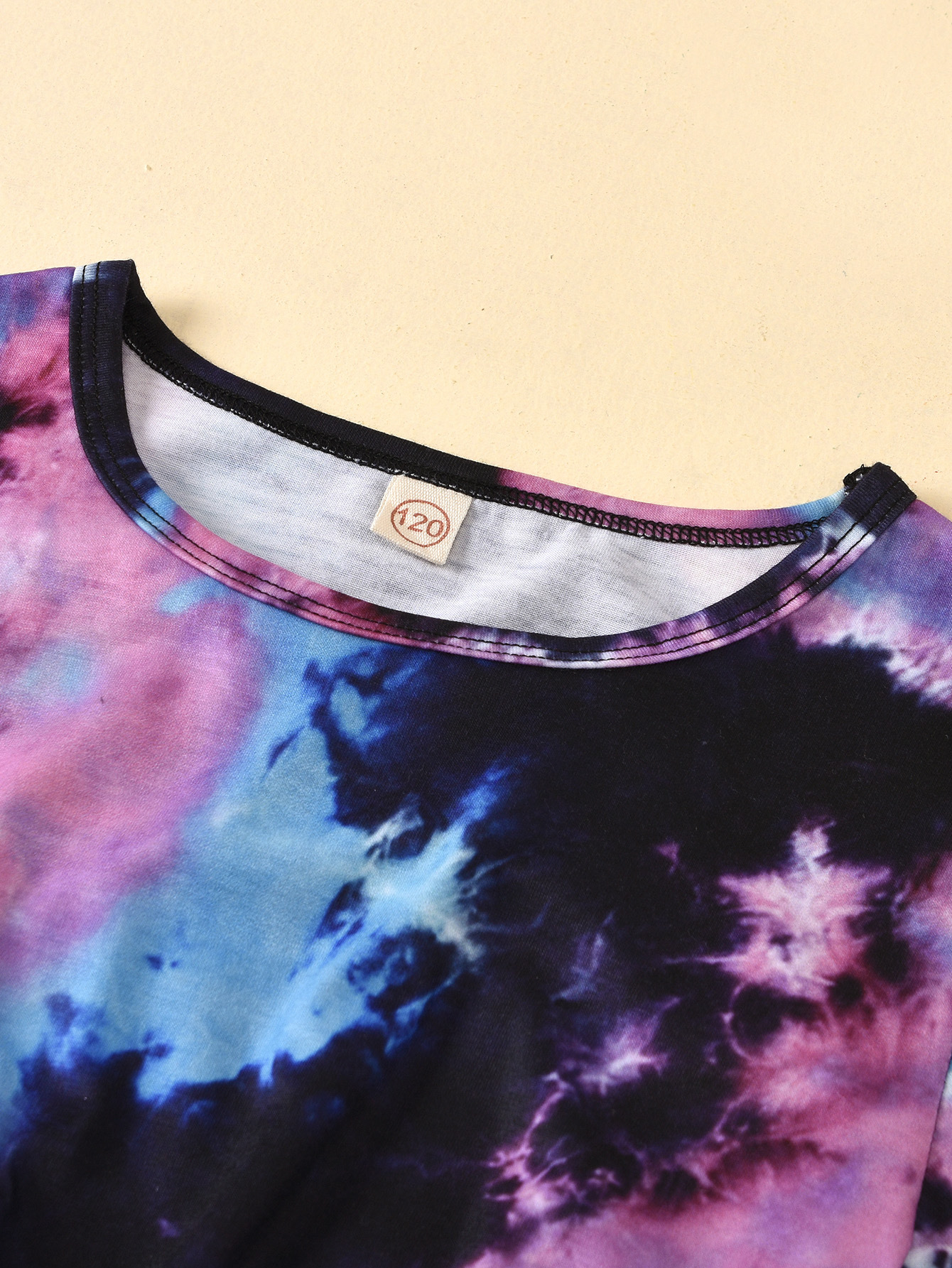 Kinder Tie-dye Rundhals Kurzarm Oberteil Und Rippshorts Set_voghion.com