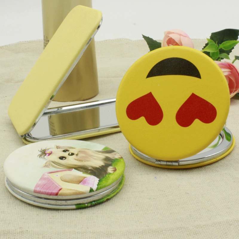 Симпатичная PUpi леди складное зеркало ABS зеркало для макияжа мини-маленькое круглое зеркало портативное двухсторонное маленькое зеркало на заказ