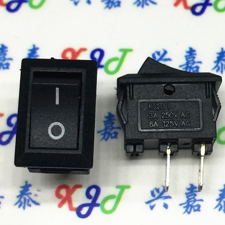 小船型开关 3A250VAC翘板开关 两脚 KCD1-11 15X10MM  电源开关