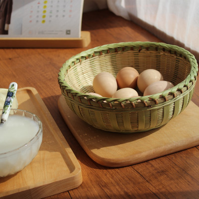 Boutique Bamboo Fruits Basket manual weave Basket household Storage baskets Basket egg Steamed buns Storage basket Baskets